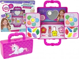 Coffret de maquillage pour enfants dans un sac à main rose avec licorne