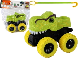 Monster truck dinosaure avec pneus verts en caoutchouc