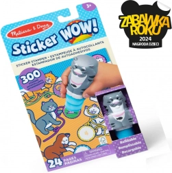 Livre magique et tampon avec autocollants Chat