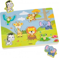 Viga puzzle sonore en bois animaux exotiques