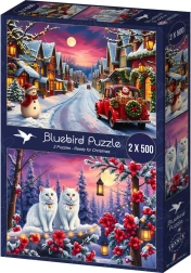 Puzzle Prêts pour Noël 2×500 pièces BLUEBIRD