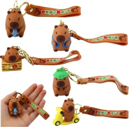 Porte-clés en silicone avec capybara - 1 pièce