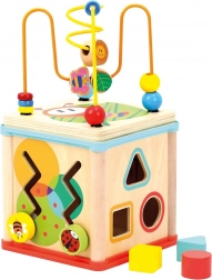 Bino cube d’activités en bois avec horloge