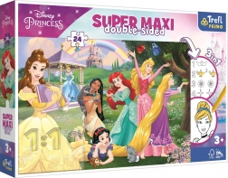 puzzle recto-verso 24 pièces disney princess super maxi à colorier