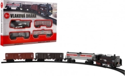 Petit train en plastique à piles avec lumière et son, rails 104 × 68 cm