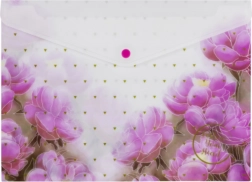 Pochette à bouton-pression A4 avec imprimé – motifs assortis, lot de 12 pièces