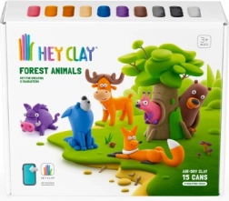 Pâte à modeler HEY CLAY – animaux de la forêt, 15 pots, pâte autodurcissante 3+