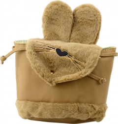 Sac à dos en peluche pour enfant avec bandoulière réglable beige 22 cm 4 L