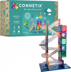 Connetix Rainbow Ball Run – ensemble magnétique créatif, 92 pièces