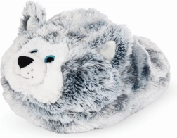 Pantoufle géante en peluche chauffante Cozy Noxxiez husky