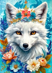 Puzzle Renard des neiges en fleurs 1000 pièces