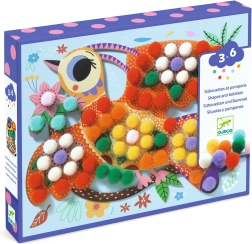 Collages avec pompons Oiseaux DJECO