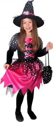 Costume enfant de sorcière noir et rose avec petites étoiles