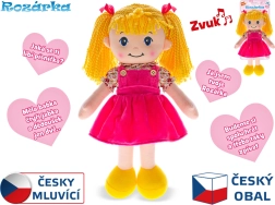 Poupée parlante en peluche Rozárka blonde avec lumière et sons