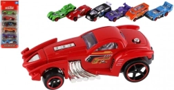 Set de 6 petites voitures de course, métal et plastique, 8 cm, roue libre