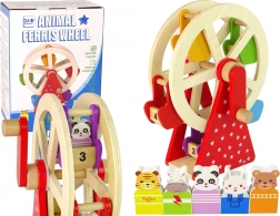 Grande roue en bois pivotante avec petits animaux