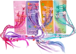 Barrettes pour enfants avec tresses colorées – lot de 4 pièces