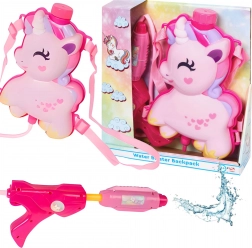 Pistolet à eau avec sac à dos licorne rose