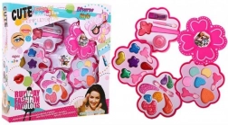 Coffret de maquillage rose pour enfants 3+ en forme de fleur
