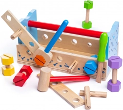 Établi en bois et caisse à outils 2 en 1 Bigjigs Toys