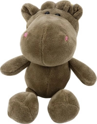 Hippopotame en peluche avec ventouse, marron 23 × 12 cm