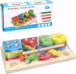 Puzzle en bois pour enfants avec poissons