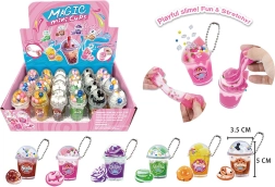 Porte-clés avec mini slime en gobelet