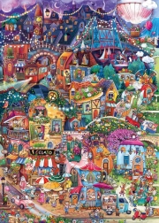 Puzzle HEYE Happy Town : Bonsoir ! 1000 pièces