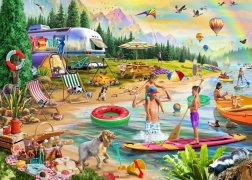 Puzzle Camping d’été au bord du lac 500 pièces BLUEBIRD