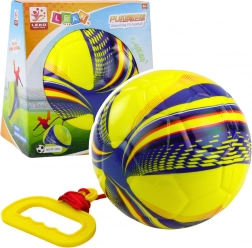 Balle en mousse jaune avec corde et rétracteur 14 cm