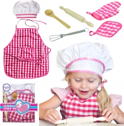 Ensemble Petit Chef Tenue de Cuisine avec Accessoires 7 pcs