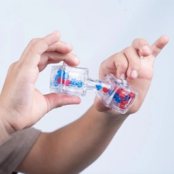 Fidget Blox Sound – cube antistress relaxant – bleu et rouge