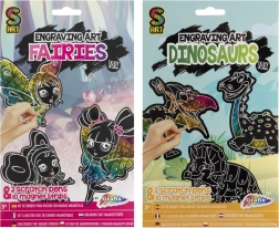 Magnets à gratter – fées et dinosaures, lot de 10 pièces