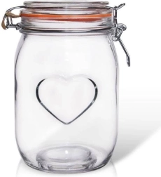 Bocal de conservation en verre avec clip 1 l