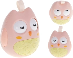 Hibou à bascule sensoriel pour bébés – Rose