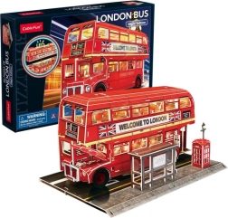 Puzzle 3D CubicFun autobus londonien avec éclairage LED – 72 pièces