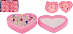 Bagues ajustables pour enfants avec perle 12pcs dans une boîte