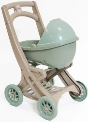 Poussette pour poupées en matériau ECO vert-beige DOLONI