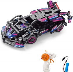 Kit de construction de voiture RC rose télécommandée 19 cm – 323 pièces