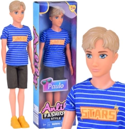 Poupée Anlily Paulo avec t-shirt rayé et short