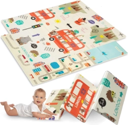 Humbi tapis en mousse pliable réversible pour enfants Londres 120 × 180 cm