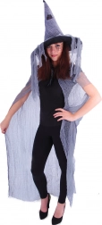 Cape de sorcier avec chapeau pour adultes