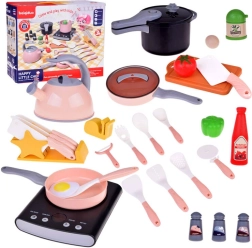 Cuisine pour enfants avec plaque de cuisson électrique et vaisselle