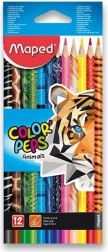 MAPED crayons de couleur triangulaires Color'Peps Animals 12 pcs