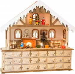 Calendrier de l’Avent en bois Maison de Noël magique