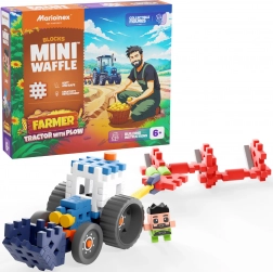 Jeu de construction MINI WAFFLE FARMER – tracteur avec charrue, 50 pièces