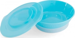 Twistshake bol bleu avec couvercle et base antidérapante