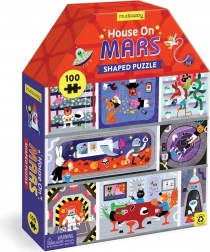 puzzle Mudpuppy en forme de maison Maison sur Mars – 100 pièces