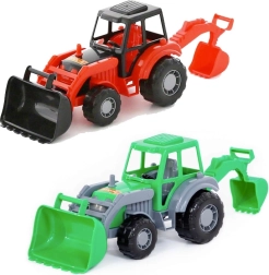 Tracteur en plastique avec chargeur frontal et rétroexcavatrice