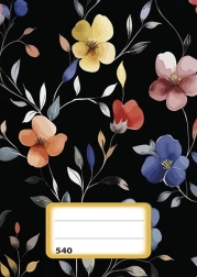 Cahier A5 non ligné avec motif floral